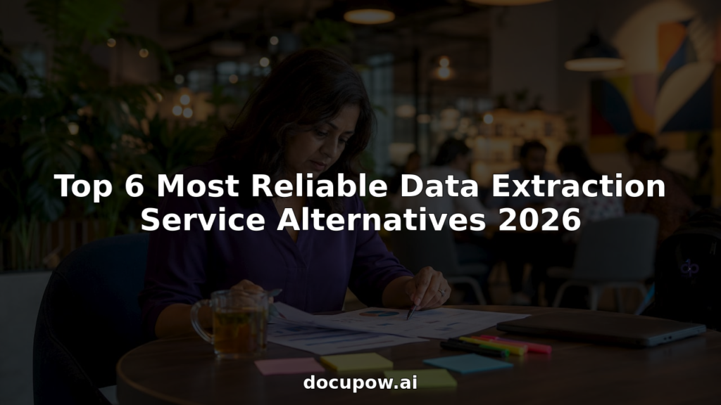 Woman working on data extraction documents at desk