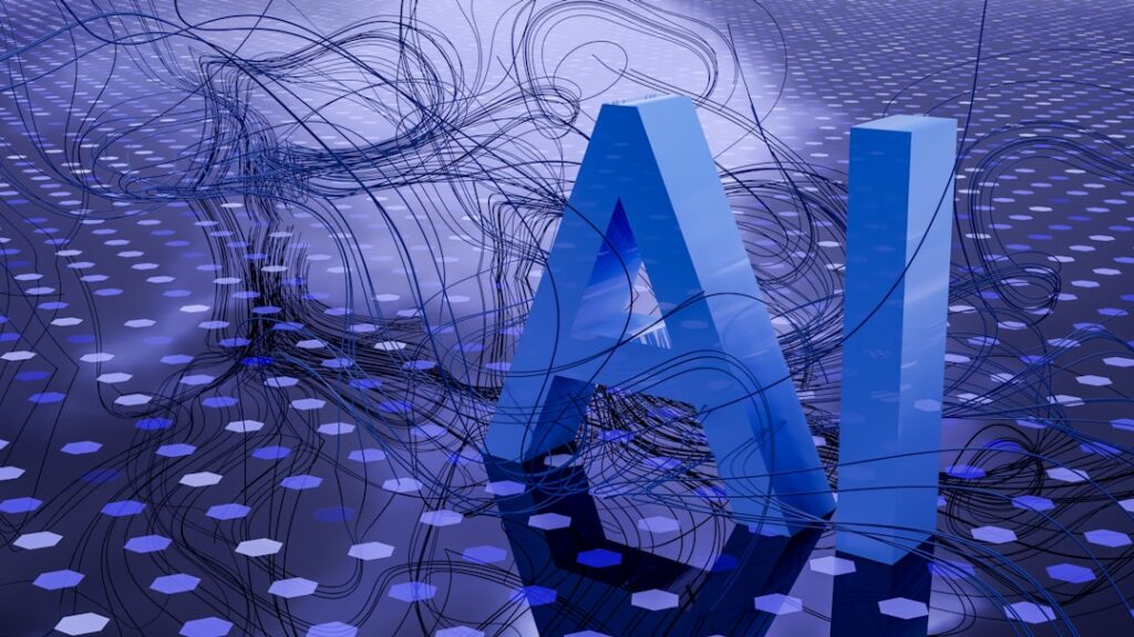 Woman using AI billing software at desk