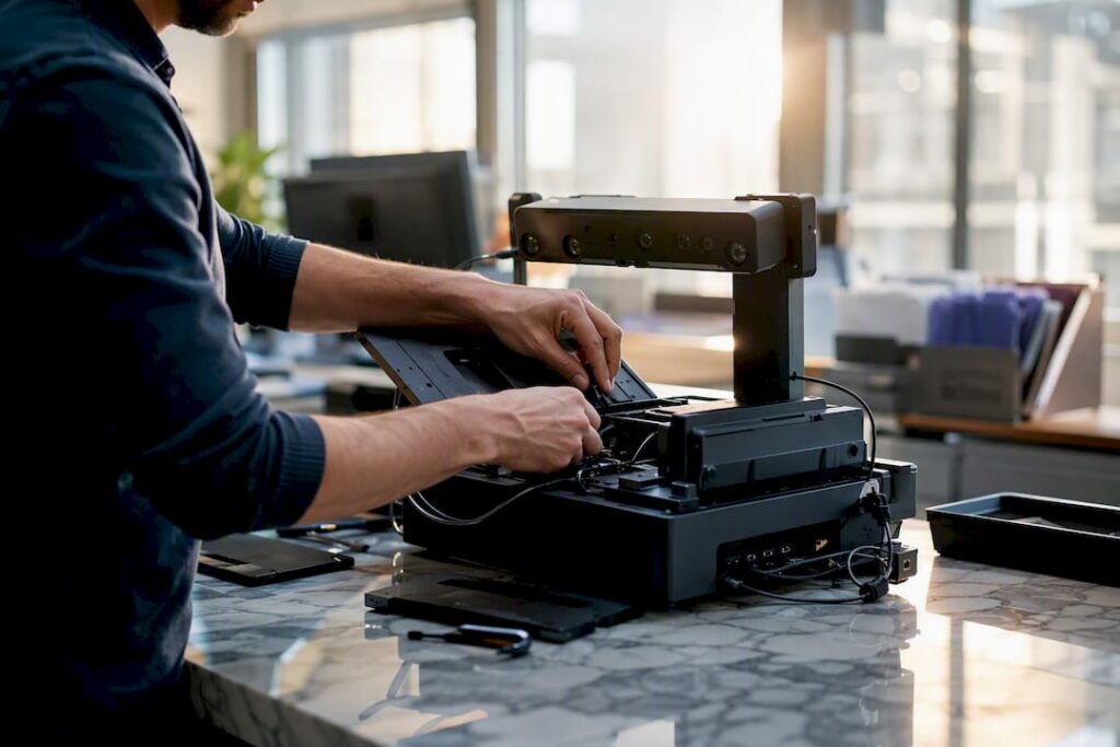 Hands configuring document automation system