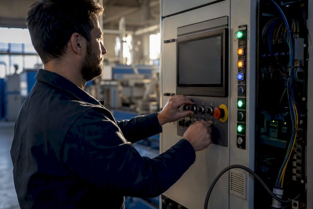 Hands adjusting compliance automation controls
