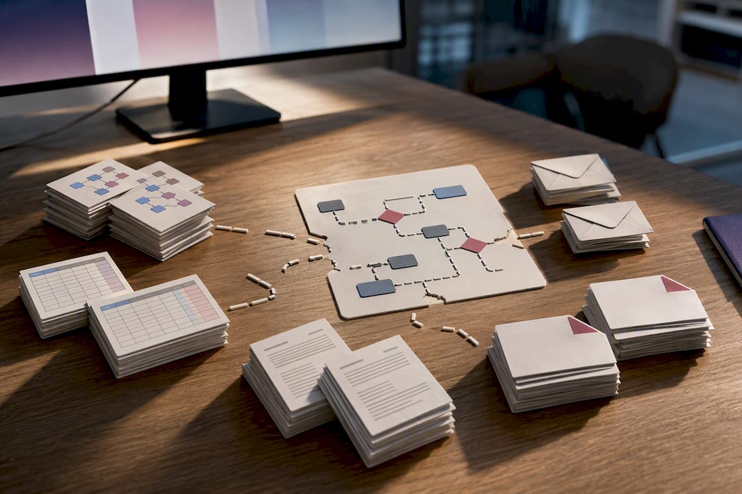 Fragmented document sources feeding incomplete process map