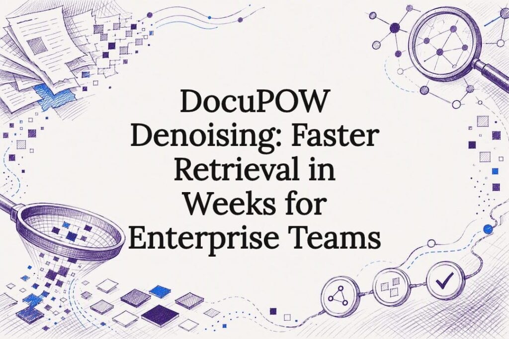 Decorative retrieval denoising title card illustration