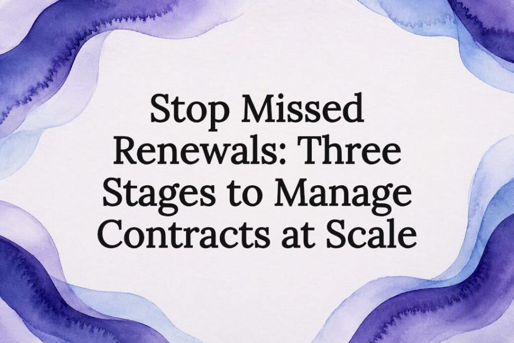 Decorative contract management title card