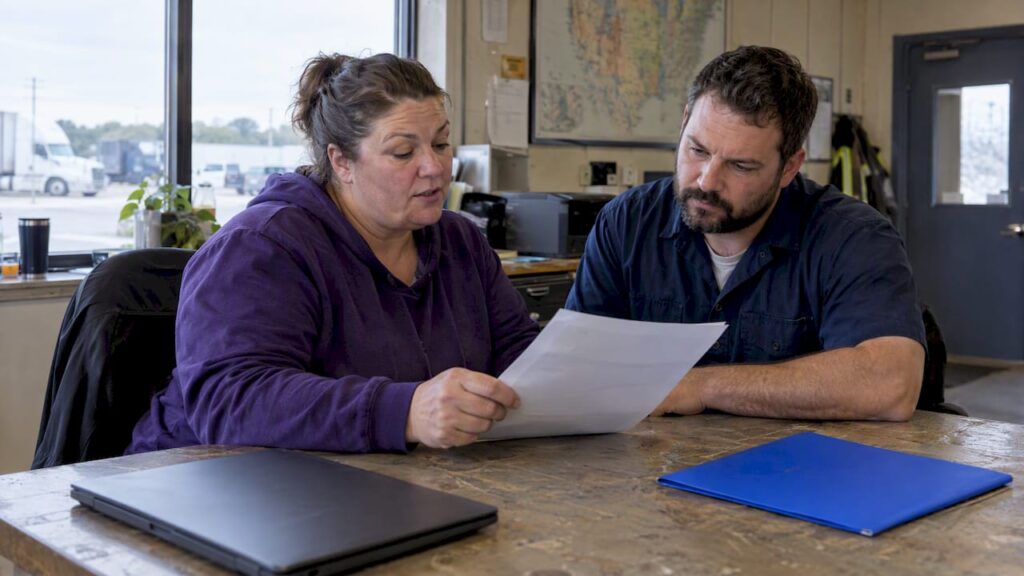 Broker and dispatcher confirming freight terms