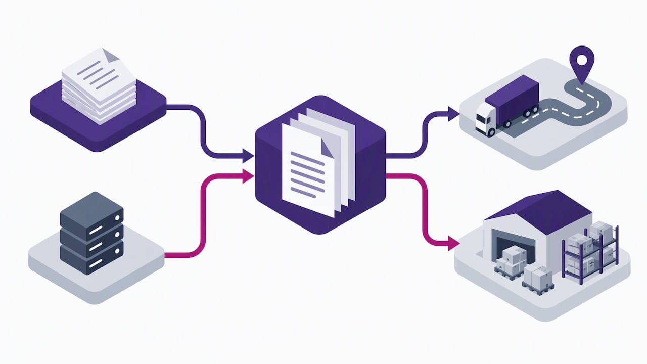 API and EDI paths connecting logistics systems