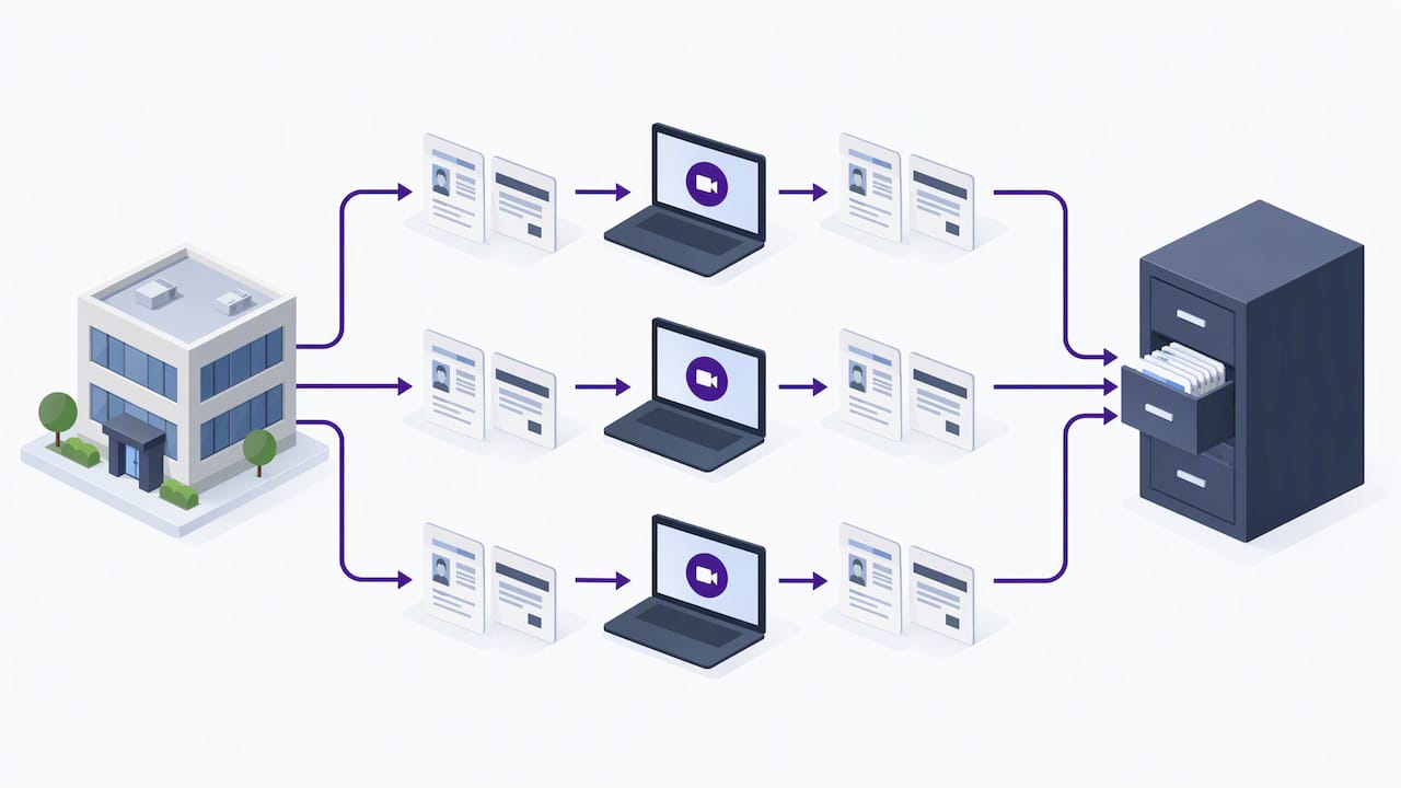 Remote I-9 examination and consistent document retention