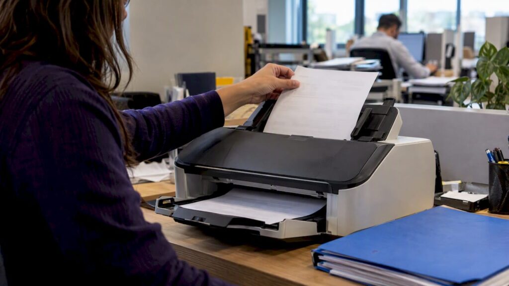 Invoice entering a document scanner