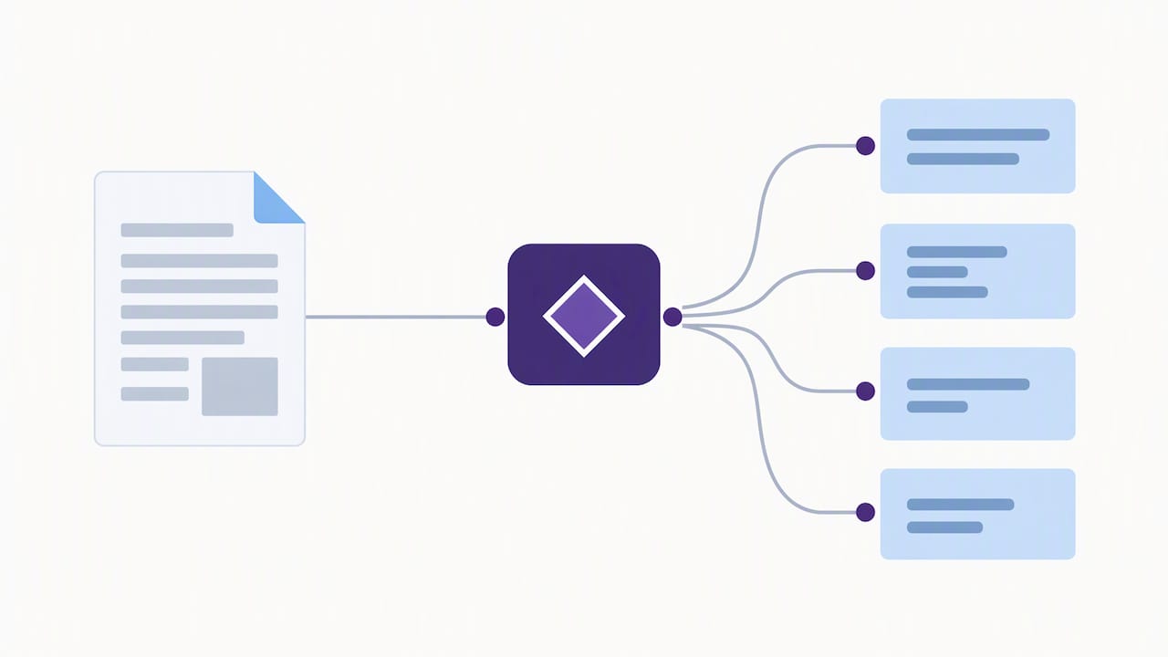 One source document linked to derived chunks