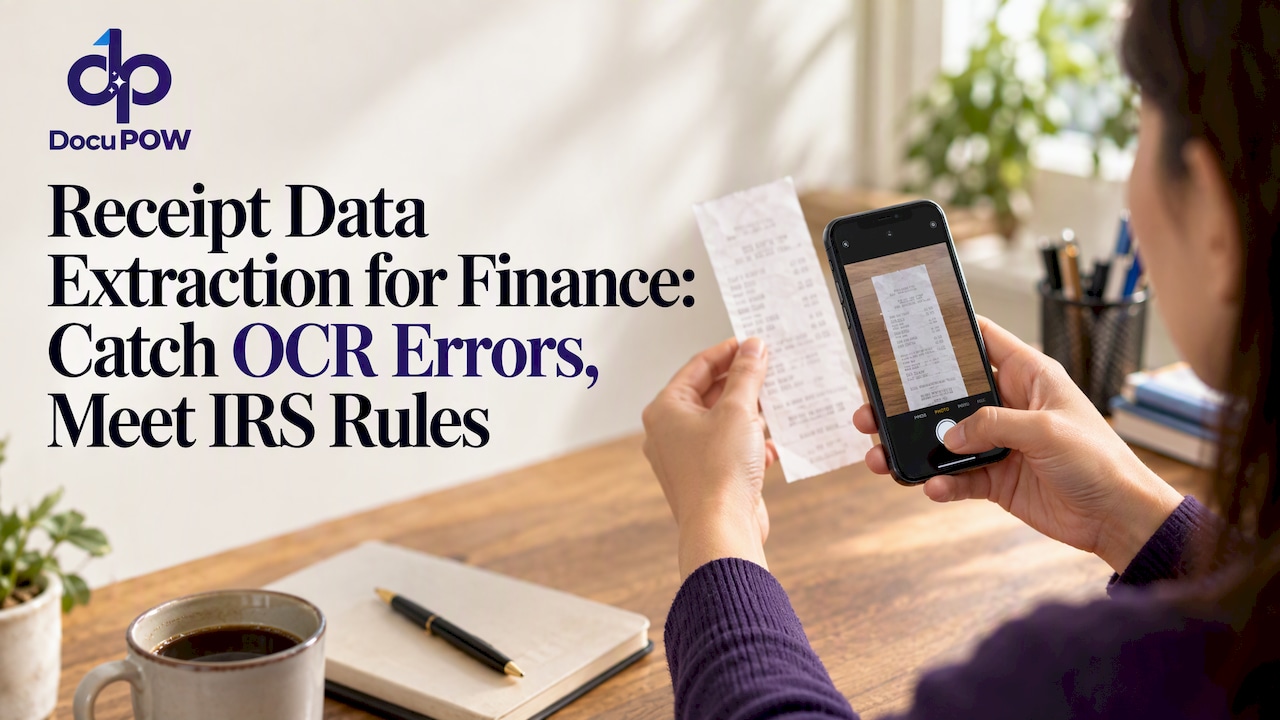 Receipt Data Extraction for Finance: Catch OCR Errors, Meet IRS Rules