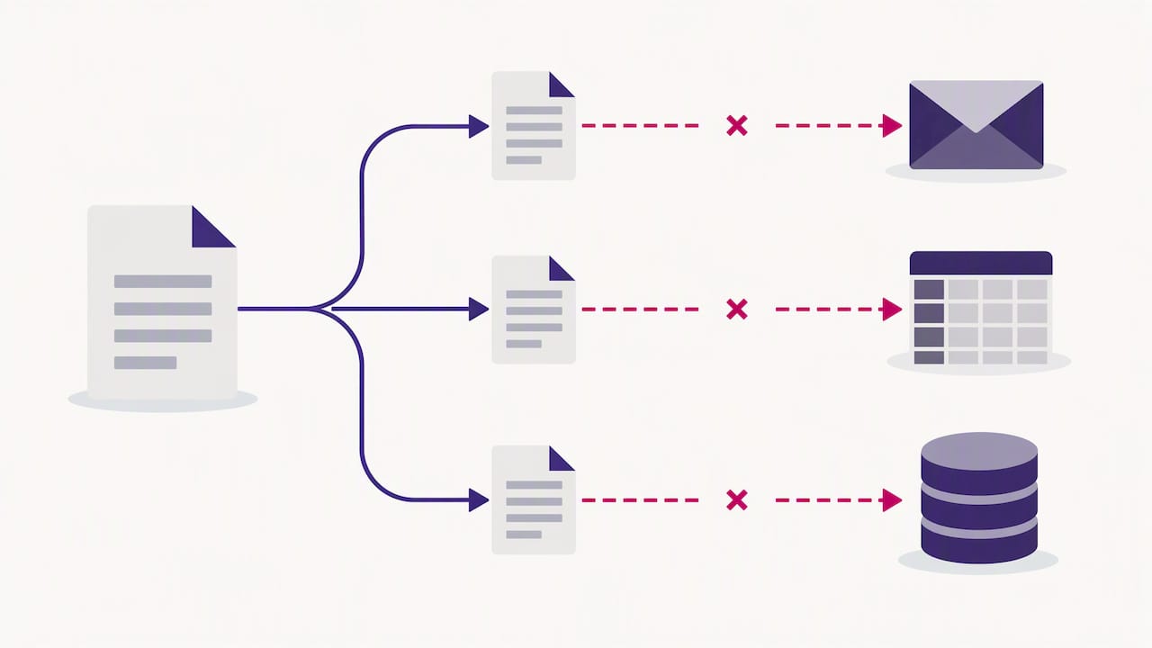 Document copies branching into systems without audit trail