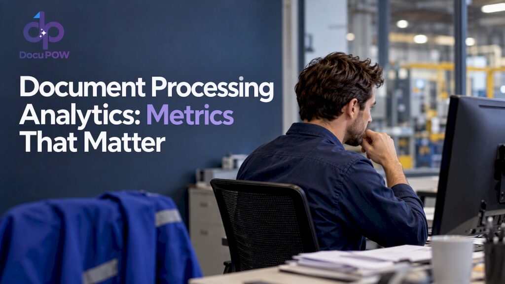 Analyst reviewing document processing performance